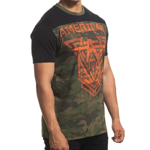 AMERICAN FIGHTER Men's T-shirt GLOVER Athletic Military Green XS-4XL - Picture 5 of 11